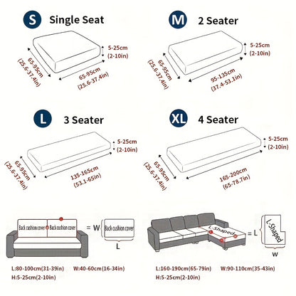 Jacquard sofa slipcover with universal fit and elastic design for furniture protection and home decor in any room.