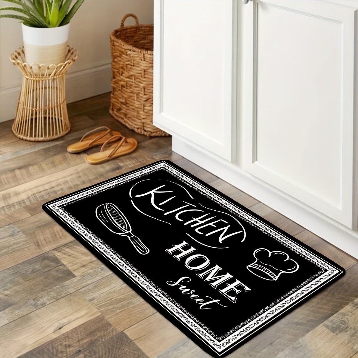 Super Absorbent Oil-Proof Kitchen Rug Set - 1 Piece, Anti-Fatigue, Waterproof, Non-Slip - Perfect for Runner, Bedside, Laundry, Farmhouse, Hallway, Home Office - Washable Carpet for Comfort and Style in the Kitchen