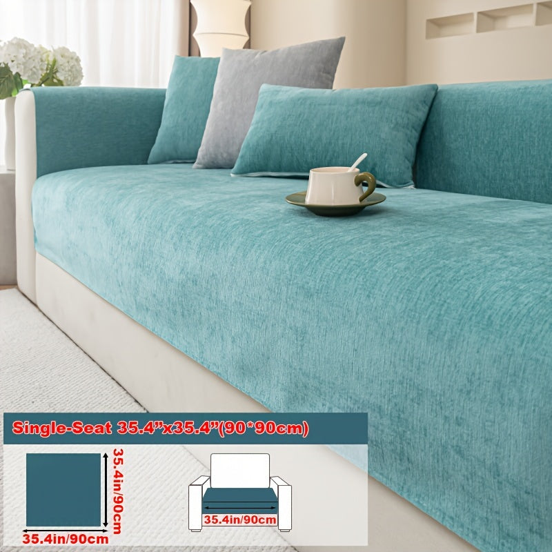 Chenille Sofa Cover suitable for armchairs to 4-seater sofas, pet-friendly, non-slip, machine washable - 1pc.