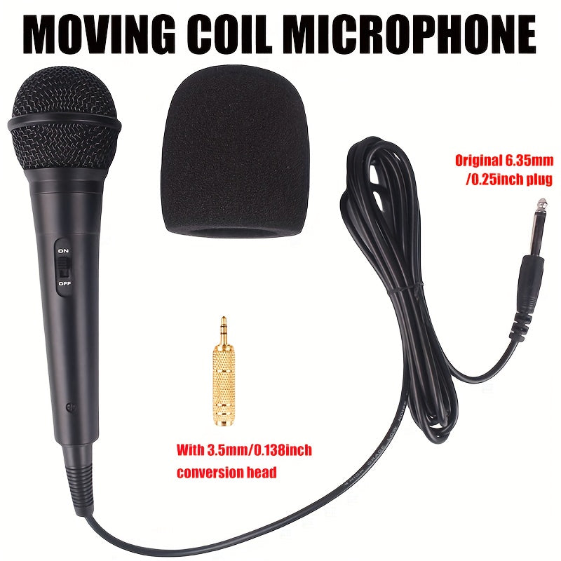 Wired Dynamic Microphone Set with 6.35mm Jack for various uses - Black color