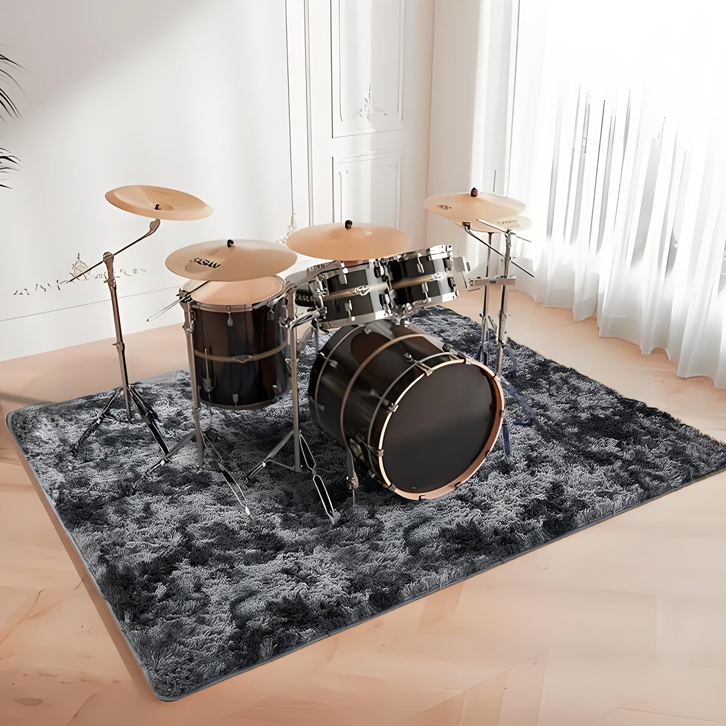 Soft plush drum carpet suitable for home decoration, dormitories, bedrooms, and living rooms; pet-friendly.