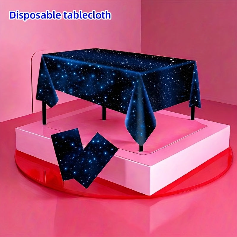 Disposable PEVA Starry Sky Tablecloth - Waterproof, Thickened, Perfect for Holiday Party Banquet Goodies and Activity Parties