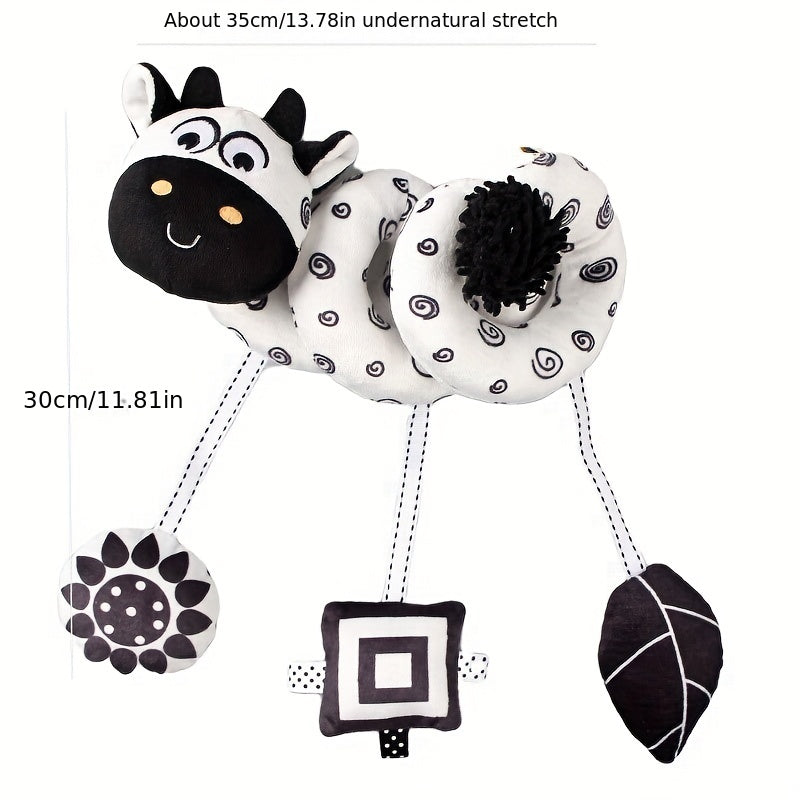 Introducing the CEKCEK Baby Stroller and Crib Mobile in Black and White Patchwork design, a visually stimulating toy that is safe, reliable, and features hanging rattles for encouraging curiosity and exploration in newborns. This makes an ideal gift for