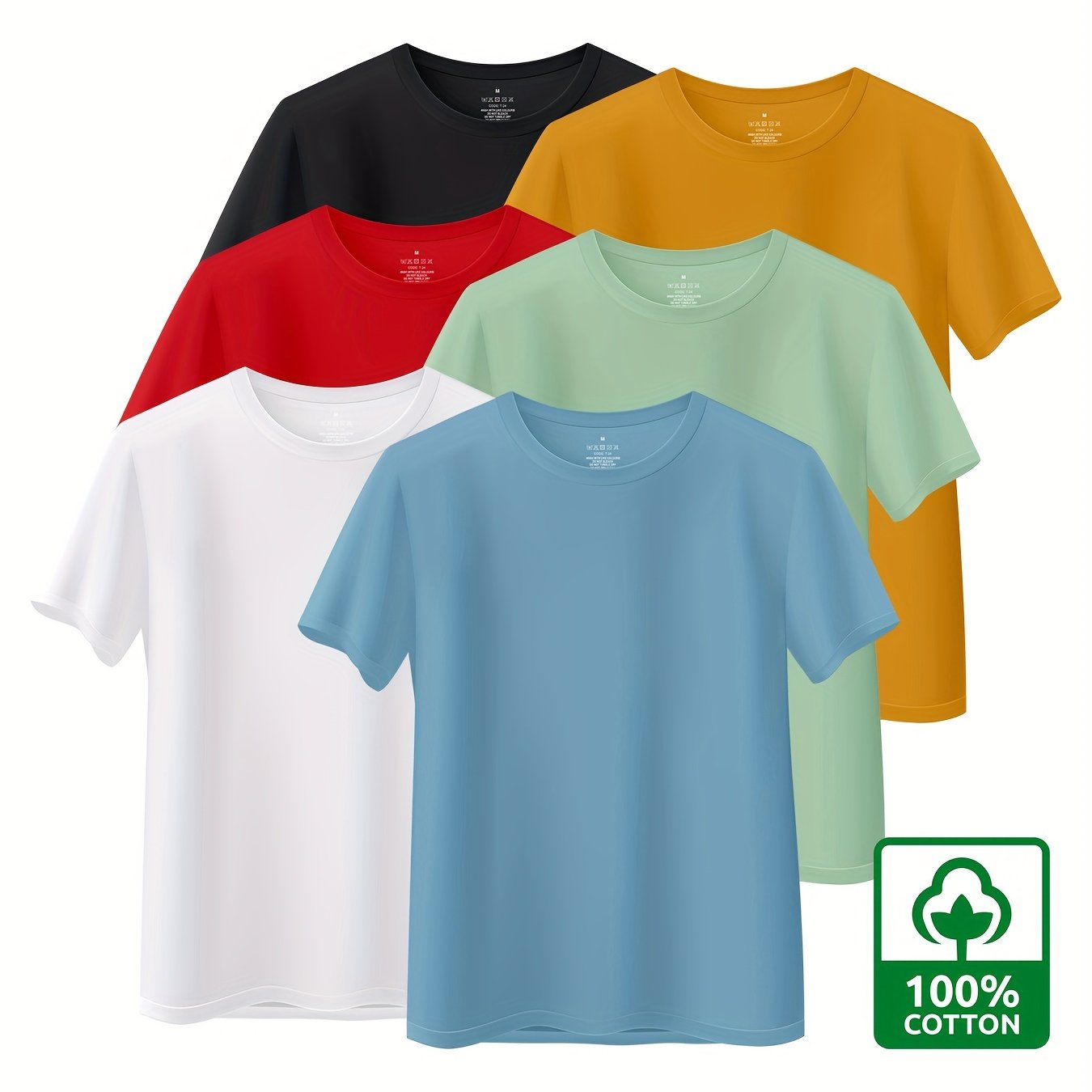 6 cotton men's short-sleeve t-shirts, 180g, Middle East