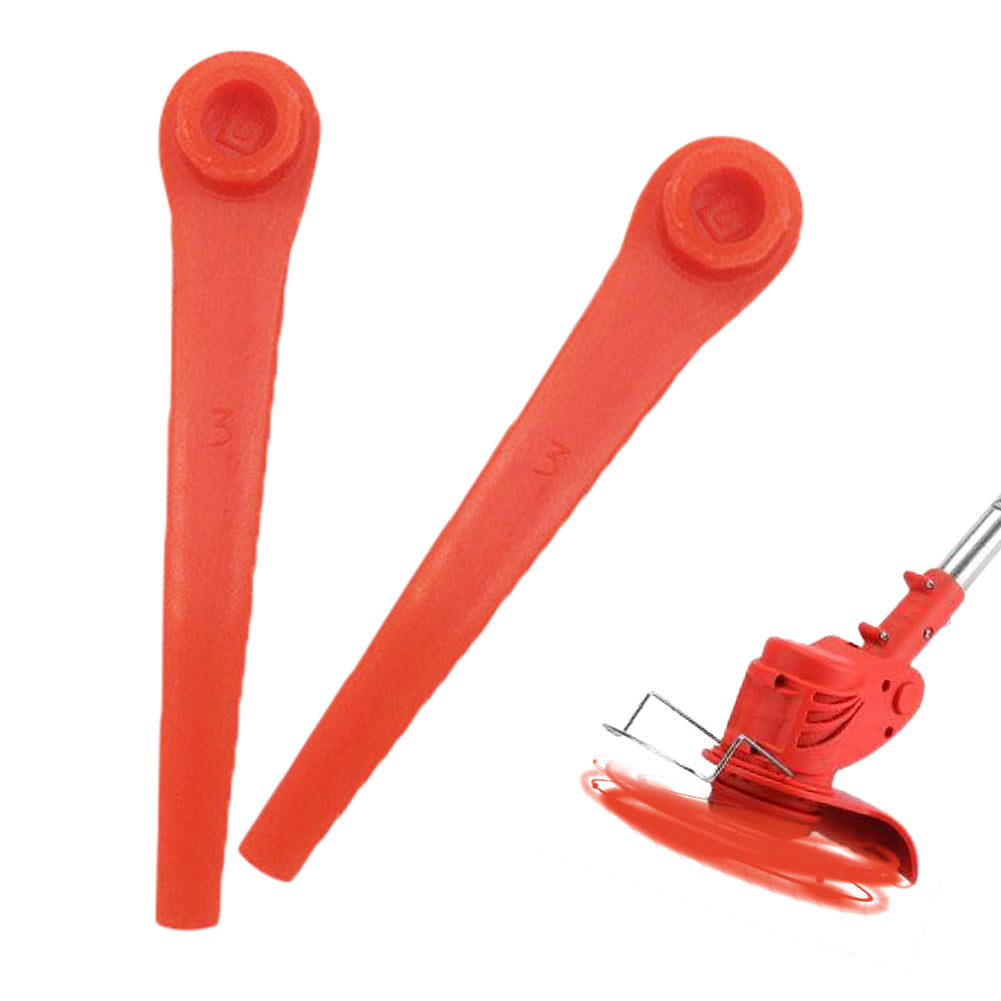 Lawn Trimmers - 100 Strong Red Plastic Blades for Precision Cutting, Reliable Gardening Tool with Measurement Markings, Grass Trimmer Accessories