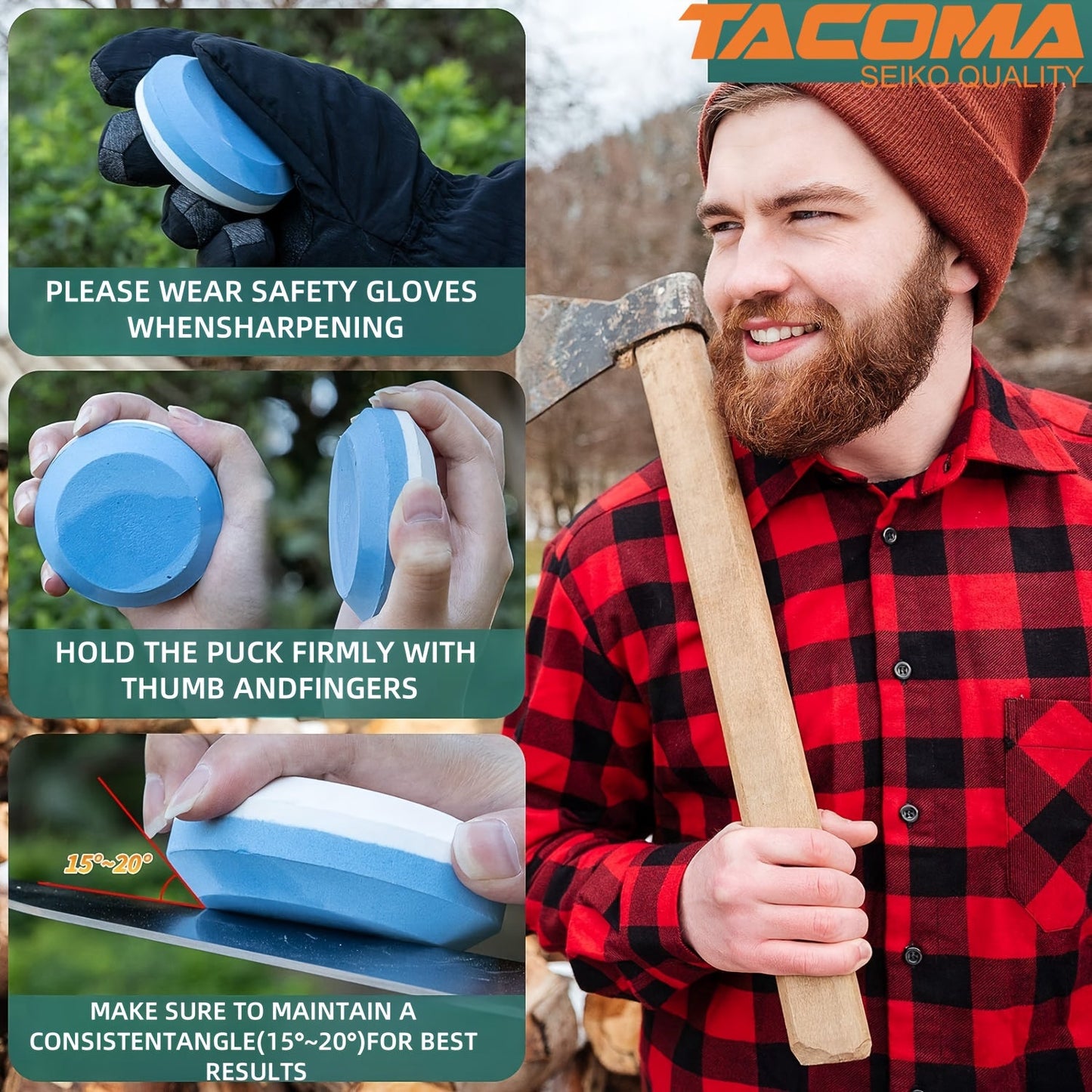 The Tacoma Professional Sharpening Stone is perfect for sharpening axes and hatchets. With dual grit options of 180/320 or 600/1000, this high-hardness whetstone is ideal for camping and home use. Effortlessly sharpen your knives with the Tacoma