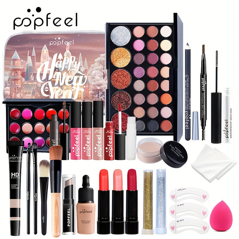 POPFEEL 2025 New Year Makeup and Cosmetic Set - Beauty Gift Box with Surprise Gifts