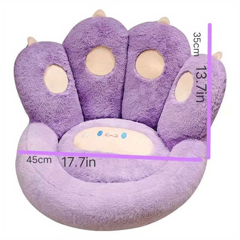 Soft and cozy cat paw floor cushion with detachable sheep plush, ideal for gamer chair and leisure lazy time.