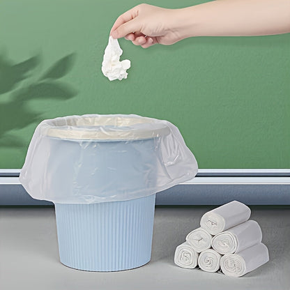 This product includes a pack of five rolls containing 100 biodegradable trash bags each, measuring 45.01X50.01 cm. These bags are made of plastic and can be used in various settings including homes, kitchens, commercial establishments, schools, offices