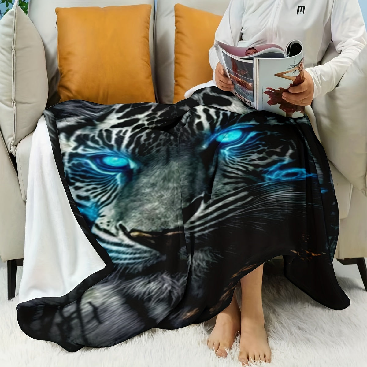 Stay warm and comfortable with our cozy animal-themed flannel throw blanket. Ideal for couches, beds, offices, and car naps, this soft and warm blanket is perfect for all seasons. It makes a great gift idea and can be used for air conditioning or as a