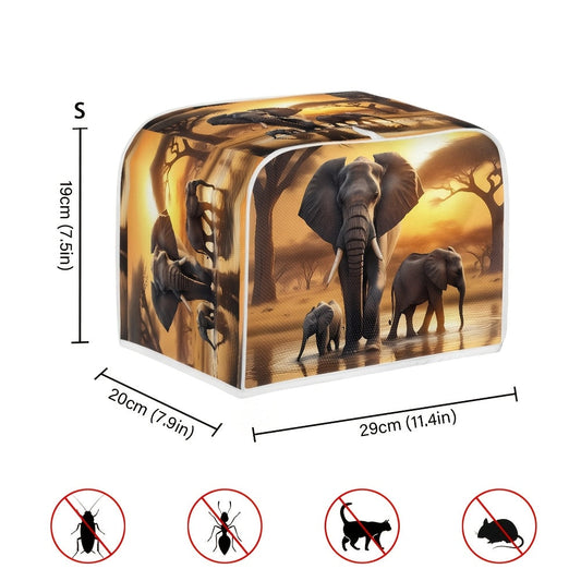 Universal Fit Elephant Toaster Cover, Non-Electric, Dustproof, Grease & Fingerprint Resistant, Machine Washable - Food-Safe Appliance Protector for Kitchen Decor.