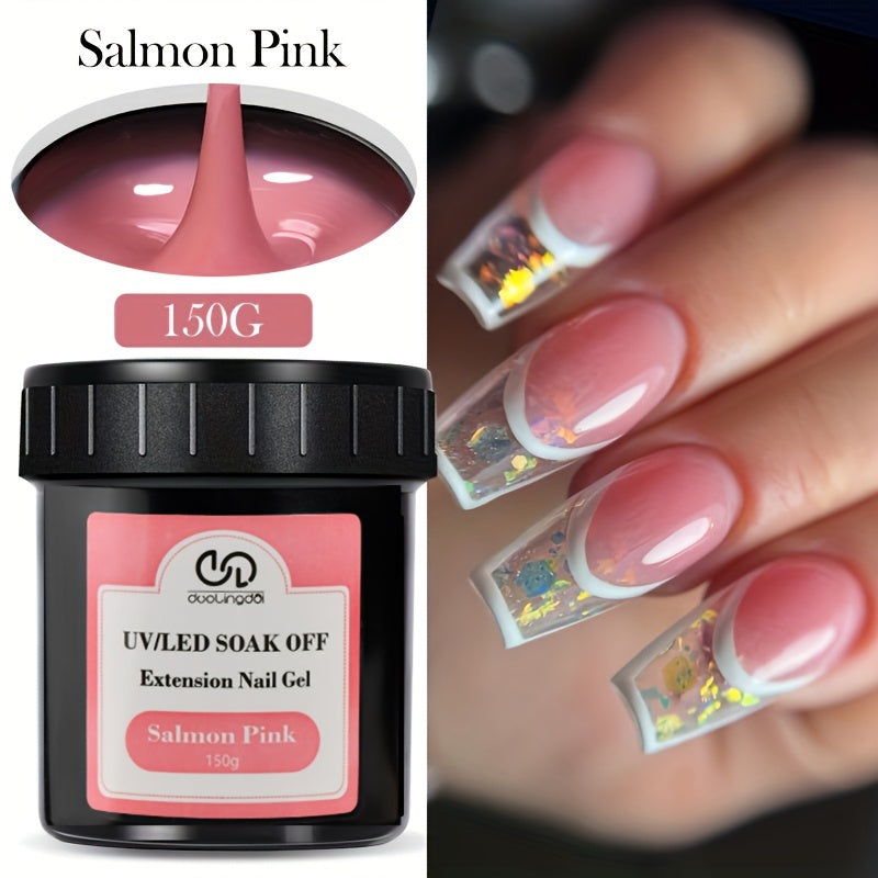 150g Fast-Dry Camouflage Color Acrylic Nail Extension Gel - UV/LED Compatible, Soak-Off Hard Jelly Formula, Odorless, Ideal for French Manicure and Nail Building Extensions, Gel Nail