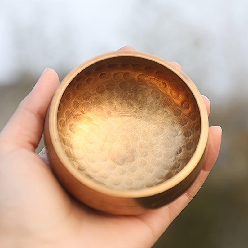 Tibetan Singing Bowl Set for Meditation, Healing, and Relaxation - Hand-Hammered Copper with Mallet