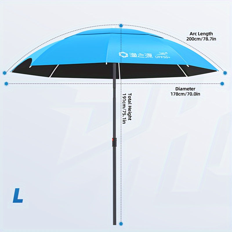 Yuzhiyuan 1pc Fishing Umbrella, Portable and Durable with Fixed Ground Plug, Suitable for Multiple Terrains