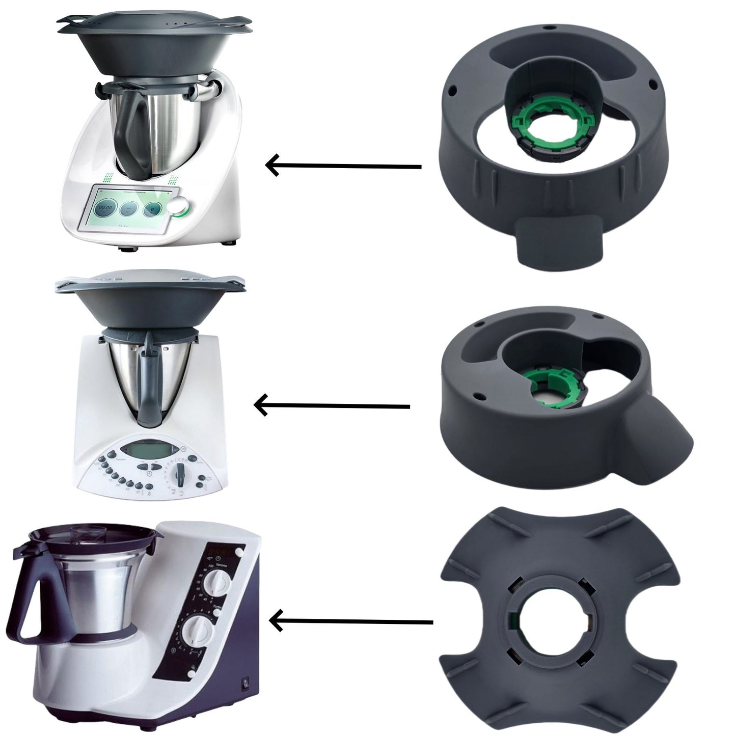 Main Pot Base for Thermomix Blenders - Versatile Mixing Bowl Stand for Kitchen & Restaurant, Compatible with TM5/TM6/TM31/TM21 Models, Dishwasher Safe