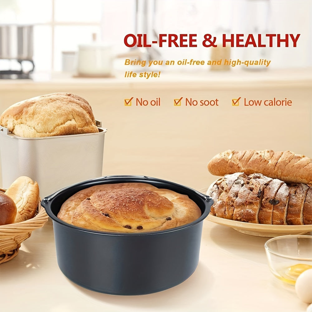 Single piece of kitchen accessory set including an air fryer basket and a heat-resistant cake baking pan with handle - perfect for baking and cooking in your home kitchen.