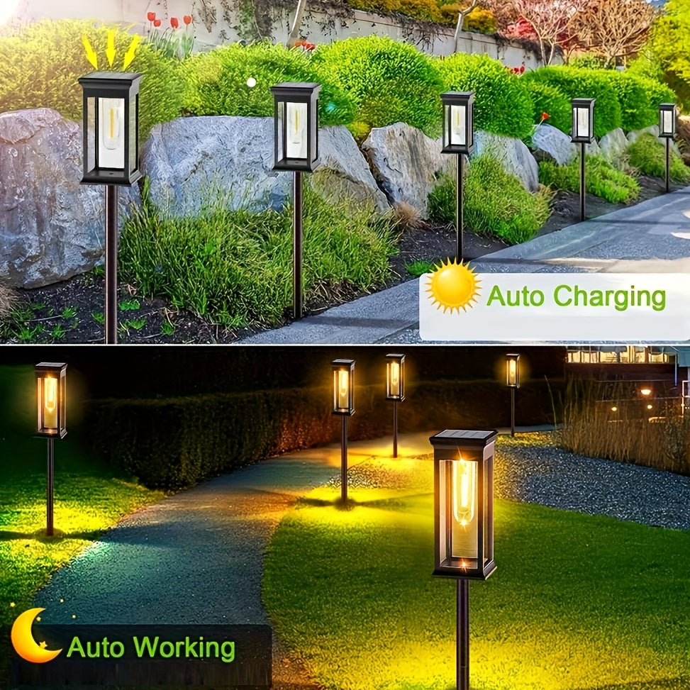 4pcs Outdoor solar lights for yard sidewalks, bright and long lasting.