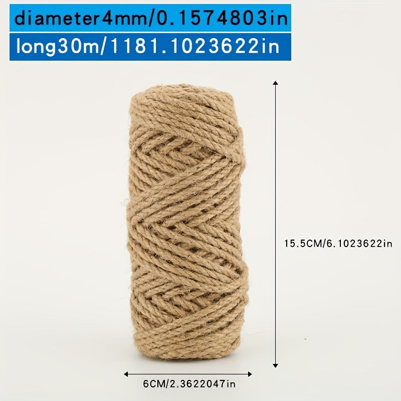 Jute twine rope for DIY crafts, gift wrapping, and decorative projects