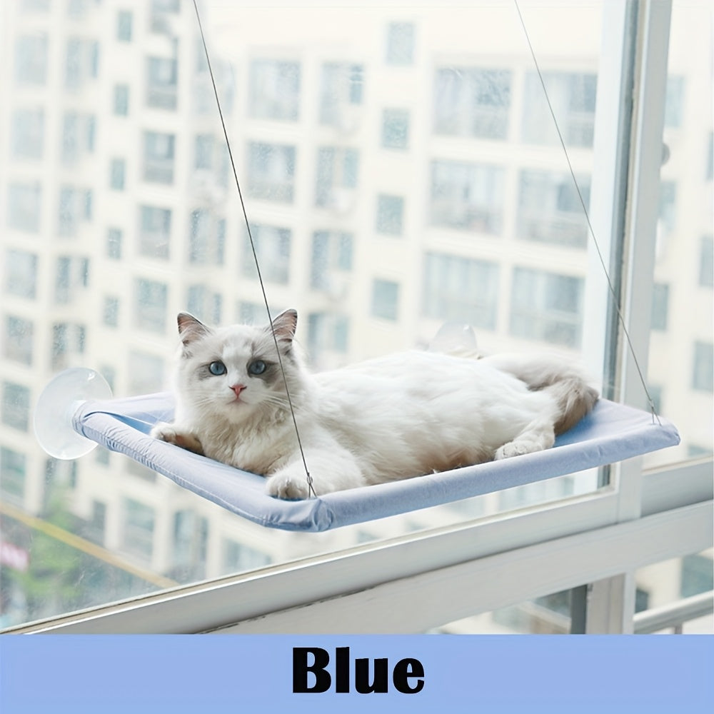 A versatile window-mounted cat hammock that is detachable, washable, and perfect for indoor cats. Specifically designed to serve as a comfortable cushion for windowsills or bedside cabinets.