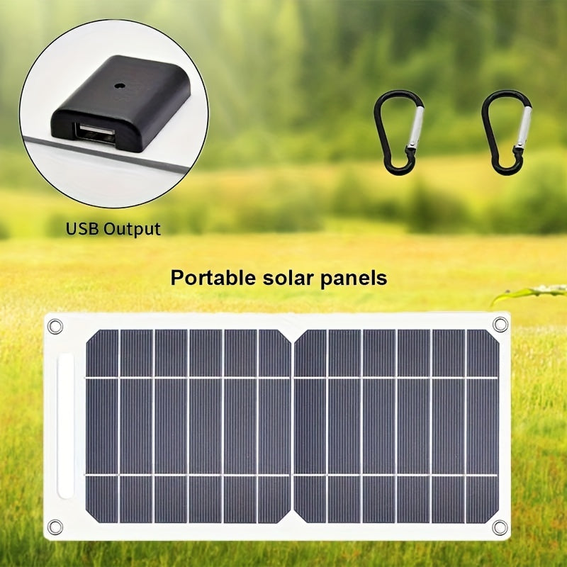 Solar charger panel with magnetic attachment, USB output, and detachable photovoltaic module for stable power supply, suitable for power banks, phones, camping, home, and RV use.