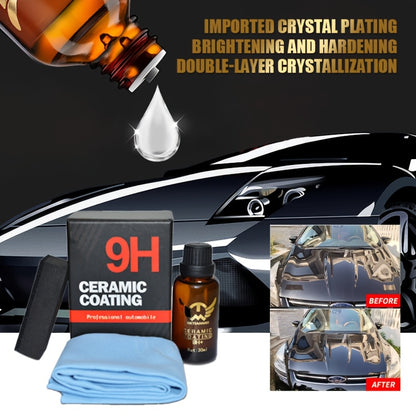 9H Advanced Graphene Ceramic Coating (30ml) for vehicles, provides over a decade of durable protection with a high shine. Use after washing and paint restoration.