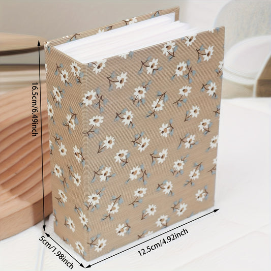 Stylish 15.24cm photo album with 100 pockets, vintage-inspired design in pink & grey - great for home decor.