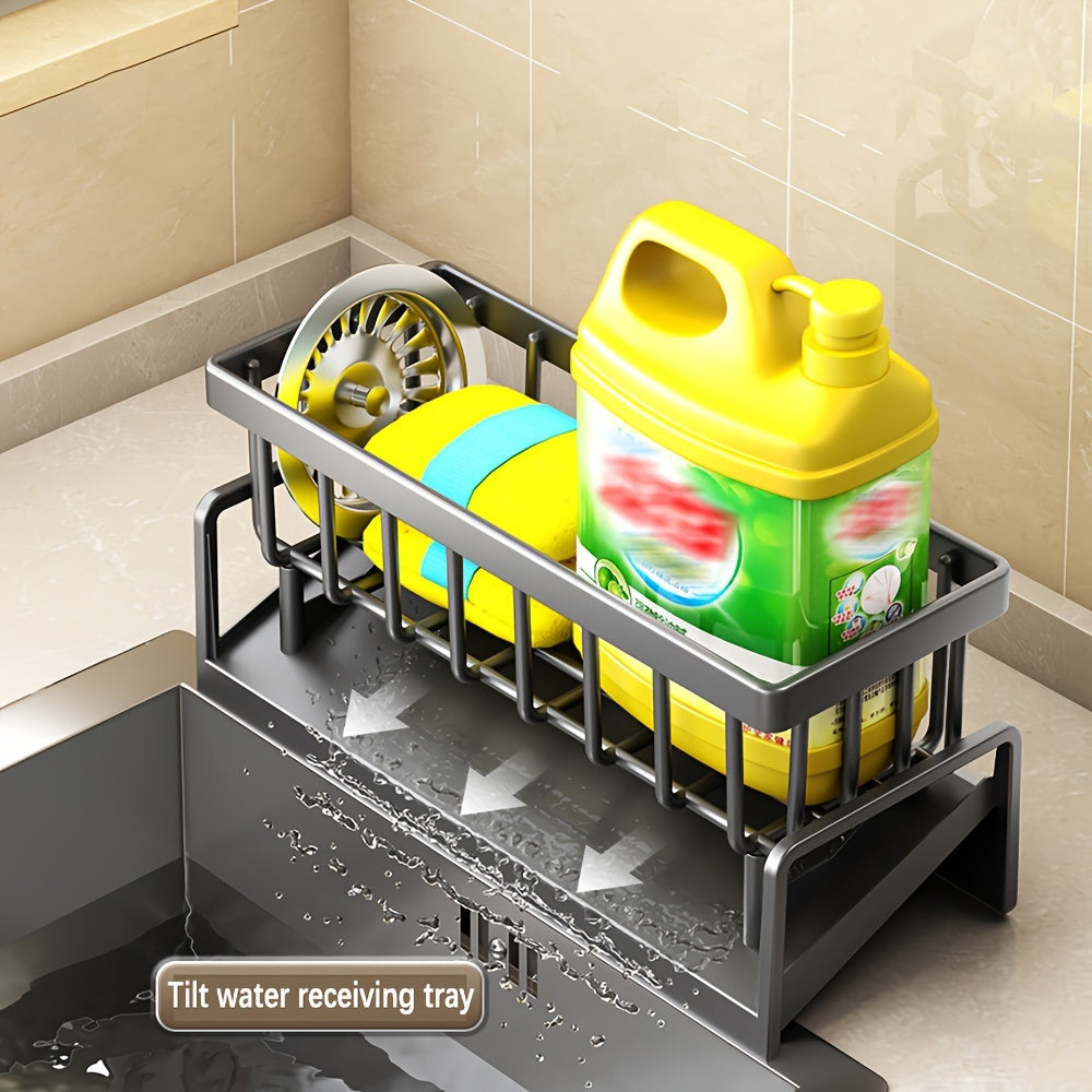 Organize your kitchen sink with this handy basket that includes a brush holder and a non-rust polypropylene sponge caddy. Keep your dishwashing sponge neatly stored with the divider in this easy-to-use storage box.