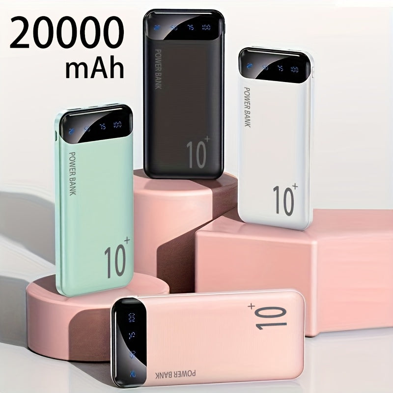 10000mAh Portable Power Bank with various interfaces for charging smartphones and electronic devices, ideal for outdoor use and travel.