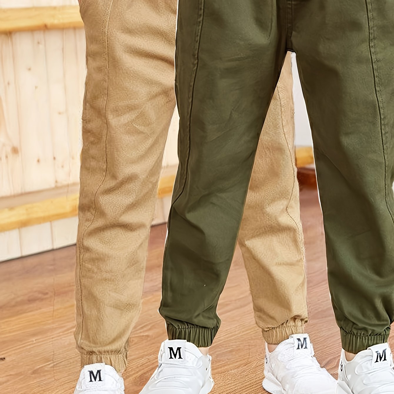 Boys' 2-Pack Solid Color Cargo Pants, Regular Fit, All-Season