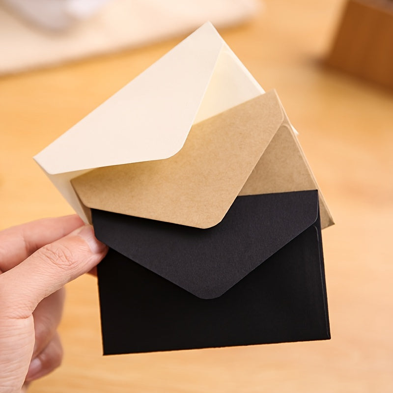 50 Vintage Square Mini Envelopes, Self-Sealing Kraft Paper Holders for Greeting Cards, Ideal for Thanksgiving & Everyday Use