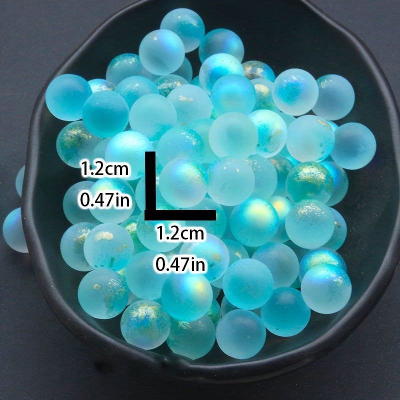 10 glow-in-the-dark glass beads, 12mm, for DIY crafts, jewelry making, and aquarium decor.