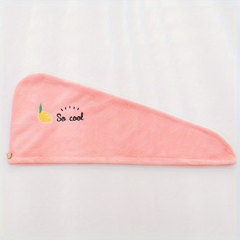 Embroidery Style Hair Drying Cap for Women - Thickened Coral Fleece Towel, Quick-drying and Absorbent Shower Cap. A Bathroom Accessory.