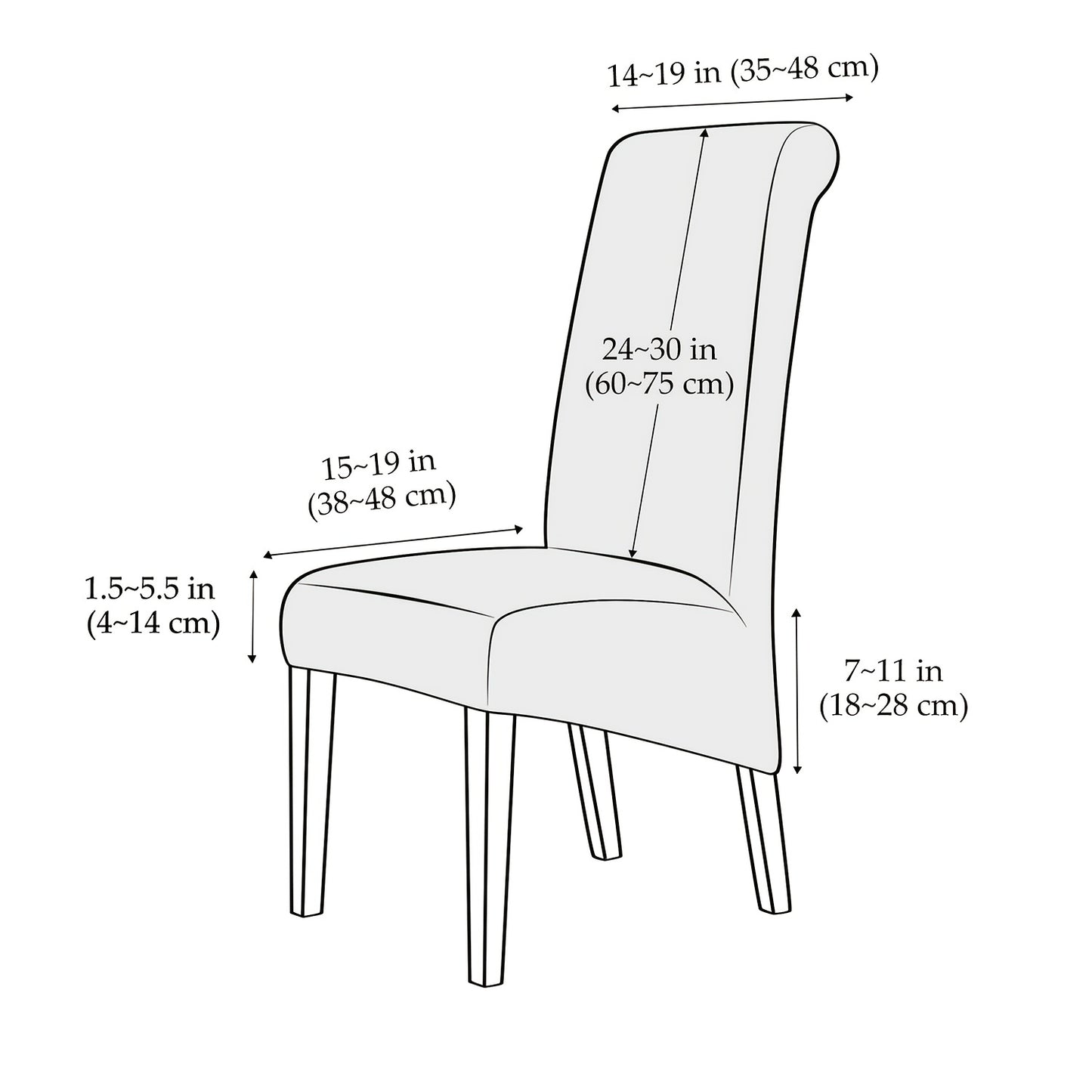 Soft, smooth elastic slipcover for large dining chairs, perfect for weddings, ceremonies, and banquets.