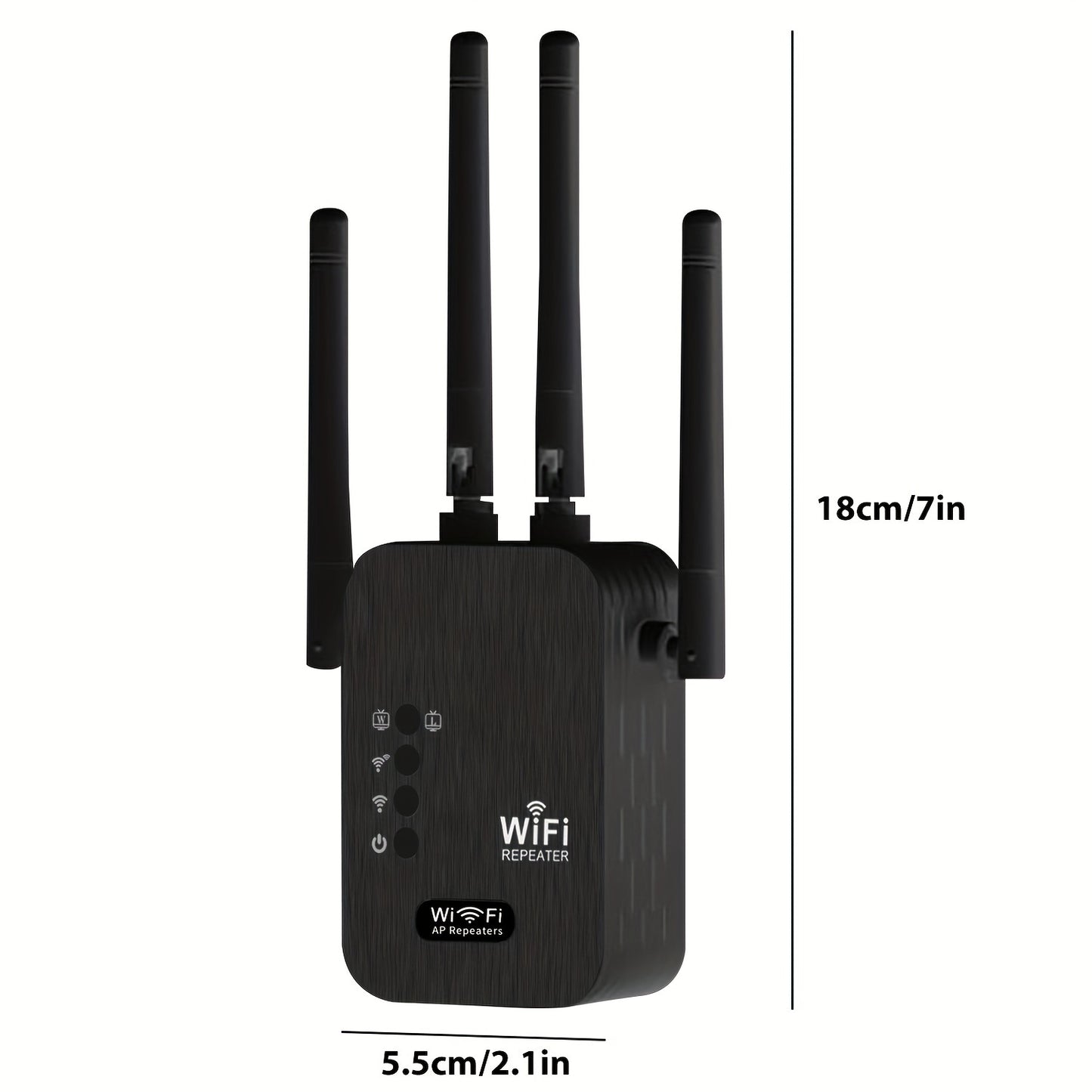 2024 WiFi booster with 6x strength, 1200Mbps, dual bands, 8500 sq ft coverage, supports 35 devices, 4 modes, easy setup, 4 antennas, Ethernet port