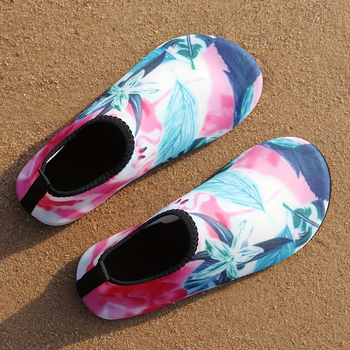 Women's Floral Aqua Shoes for Beach and Water Sports, Non-Slip and Quick-Dry Yoga Sneakers