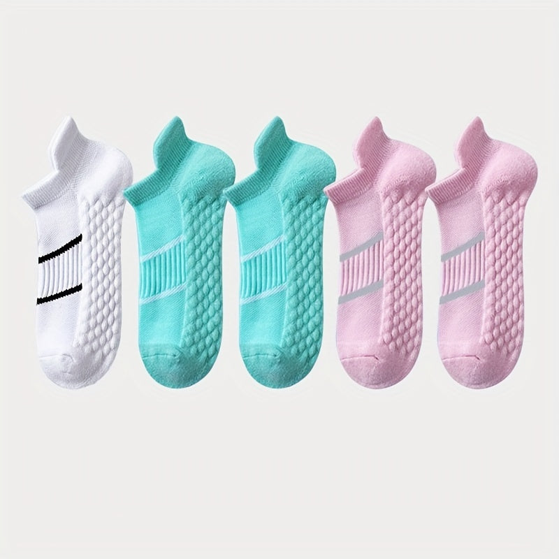 5 pairs of men's sports socks, breathable, anti-odor, with ear lifting heel guard