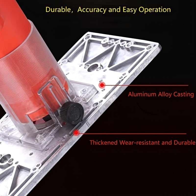 Router Table Insert Plate Table made of aluminum for woodworking benches and tools, includes 4 rings and compatible with table saws, suitable for engraving and multifunctional wood plate