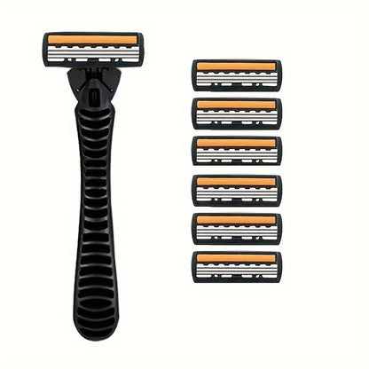 Classic 3-layer Manual Razor Set with multiple refill options for daily face care.