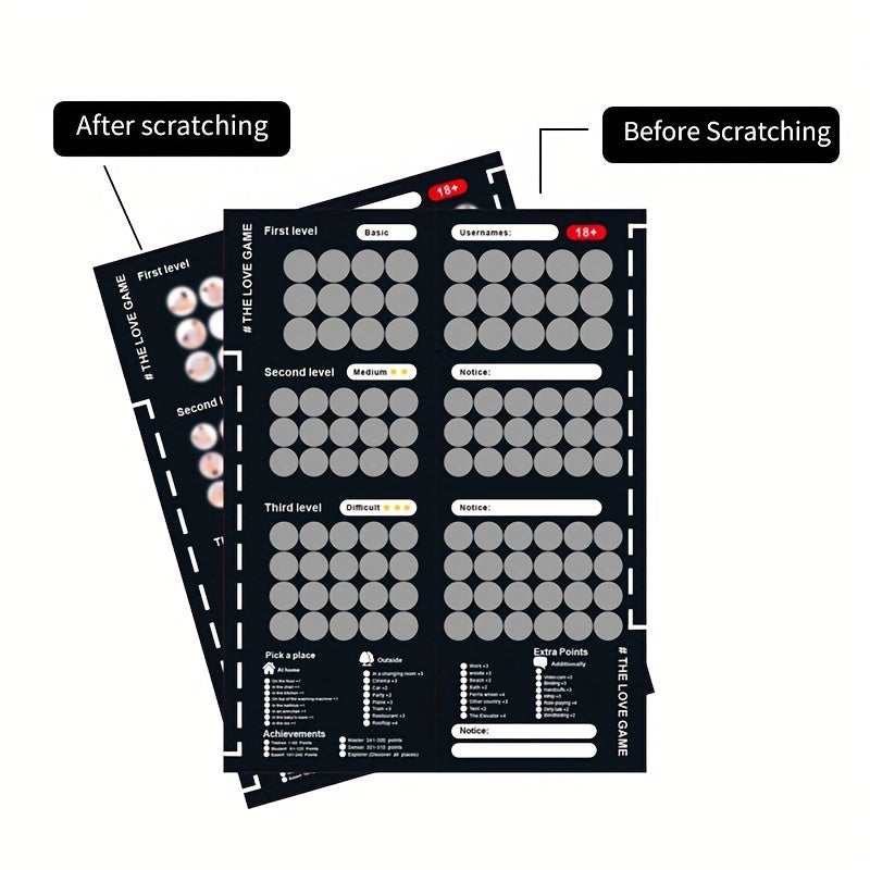 Sexy scratch-off poster with 100 love game positions, perfect for couples intimacy. Adult novelty item for home and health.