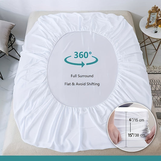 Waterproof mattress protector designed for a snug fit, made with breathable jersey knit fabric. Noiseless and comfortable, this mattress topper features deep pockets to ensure a secure fit on any bed. Fully fitted sheet, machine washable and suitable for