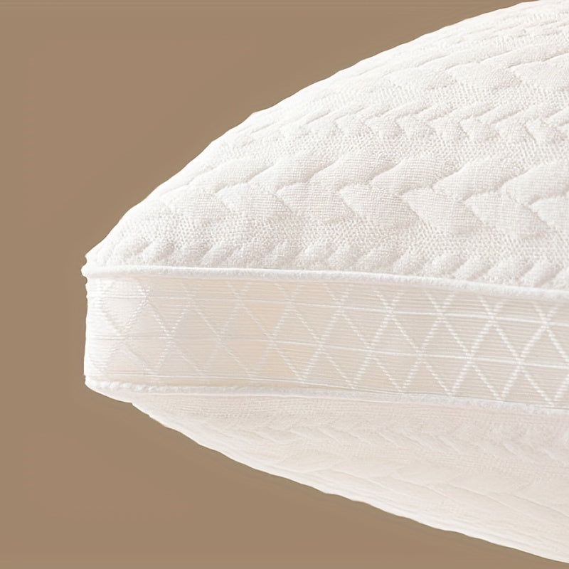 Comfortable and supportive bed pillow with net edge and wheat ear grid design for neck and shoulder support - ideal for guest rooms and home decor.