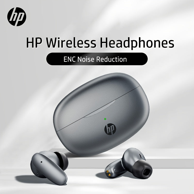 HP Wireless Earbuds with Deep Bass Sound, Lightweight BT Earphones with Mic for Calling, Premium Sound Connection, Charging Case.