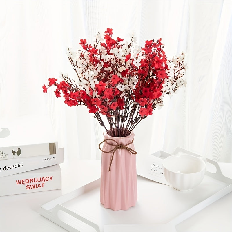 4 Lifelike Artificial Cherry Blossom Flowers - Ideal for Weddings, Engagements, and Home Decor.