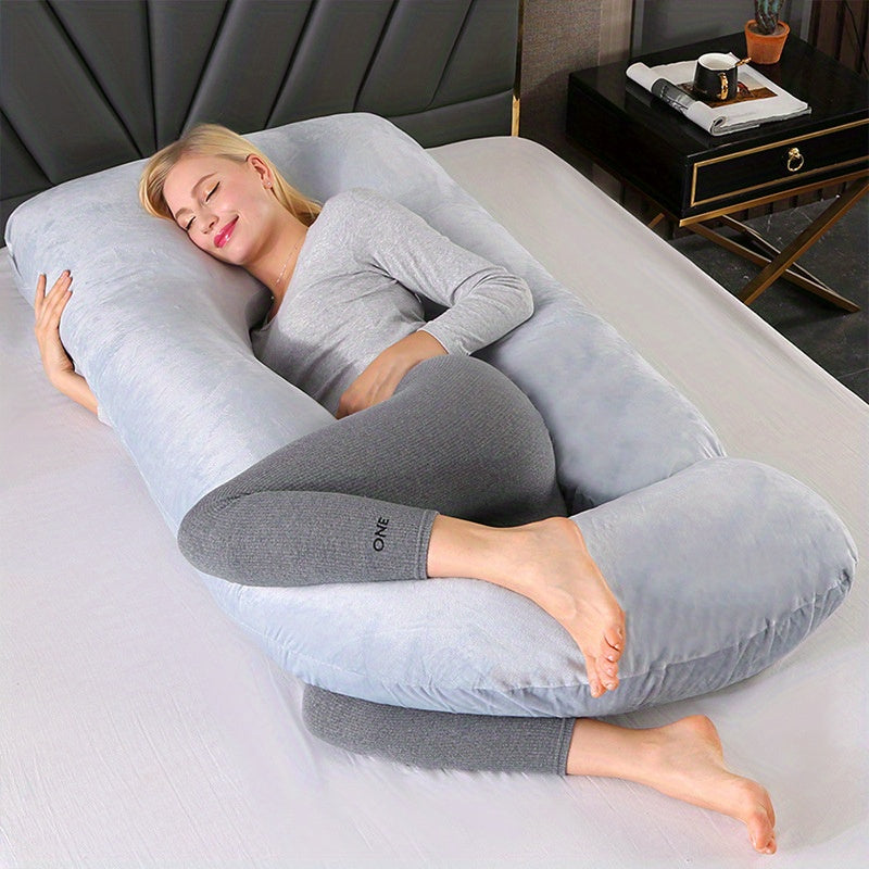 Stay comfortable and supported with our stylish J-shaped pregnancy pillow. Designed to provide perfect sleep for mothers-to-be, this pillow offers much-needed support during pregnancy. It also makes a thoughtful gift for Christmas, Halloween, and