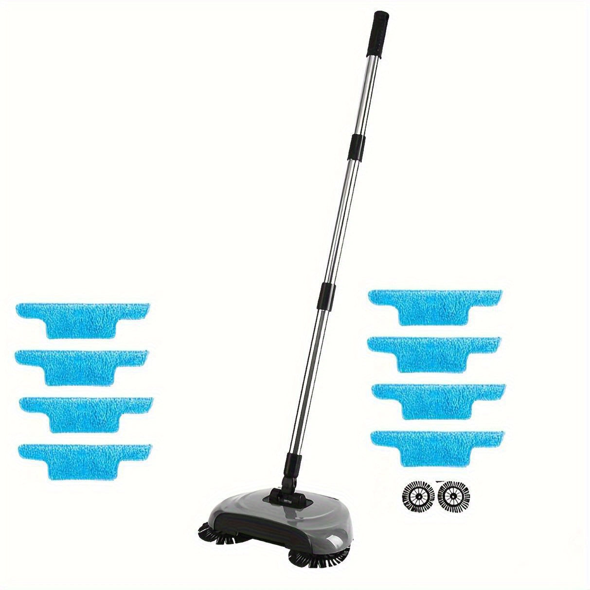 Multi-functional Hand Push Sweeper, Mop, and Dustpan Set - Effortless Cleaning for Various Hard Floor Surfaces, Perfect for Kitchen, Bedroom, and Living Room - Must-Have Cleaning Tool for Every Home