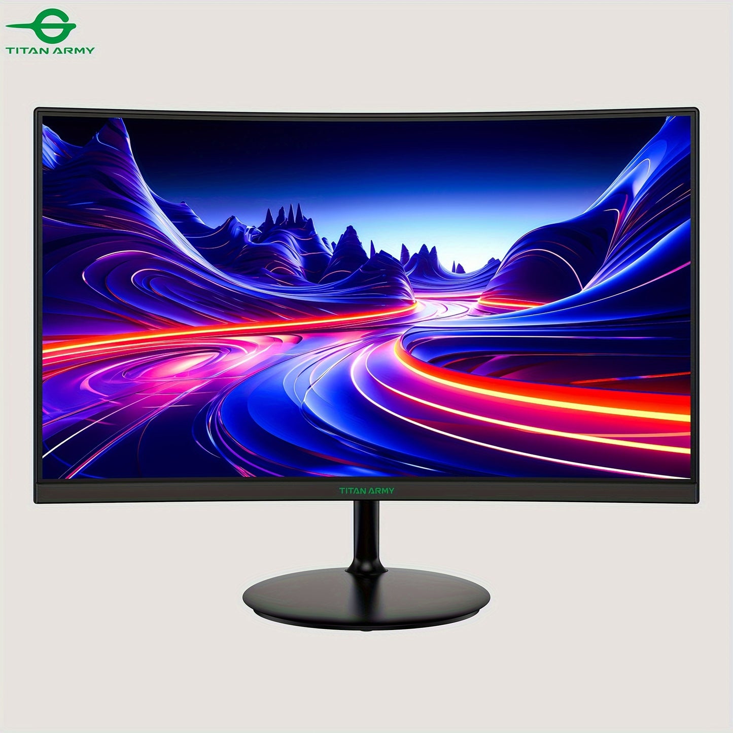 TITAN ARMY 59.94cm Curved Gaming Monitor with 180Hz Refresh Rate, HDR10, Freesync, SRGB Color, 2K Resolution, and Desktop Mount.