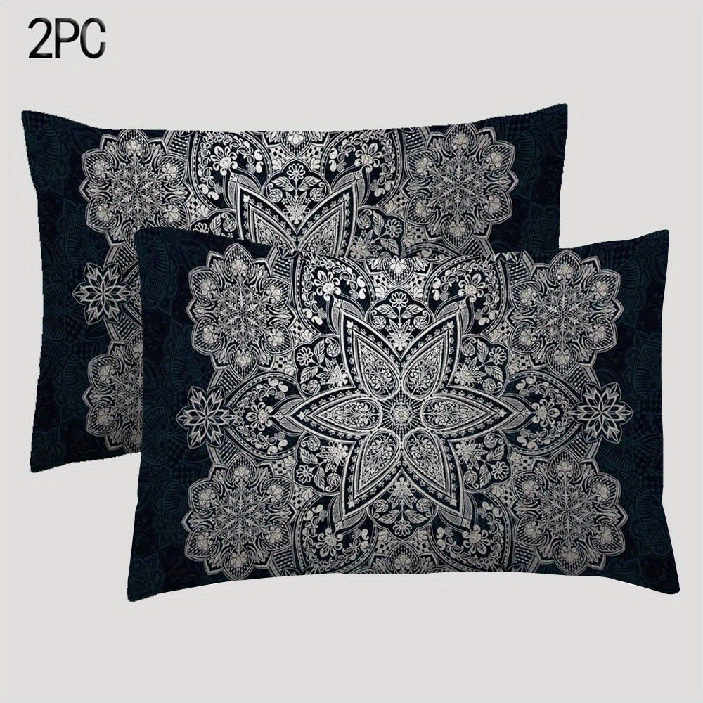 DIJIULU7447: Pair of Prajakta White Floral Pattern Pillow Covers, Double-Sided Short Plush Print, Decorative Cushion Cases for Sofa and Bedroom, 30.48x50.8 cm, Made of Polyester