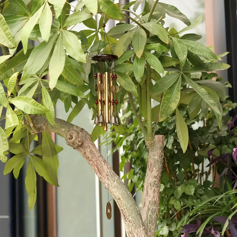 Creative copper bell wind chime for home decoration.