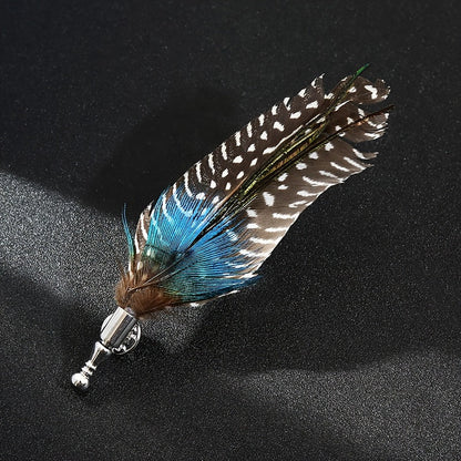 Colorful Simulated Feather Brooches Lapel Pins Set of 7, Stylish Fashion Accessory for Men and Women's Dress Suits