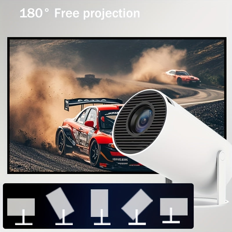 HY300 Pro Portable Projector with Android 11, 200 ANSI, Wireless 5.0, Native 720P resolution.